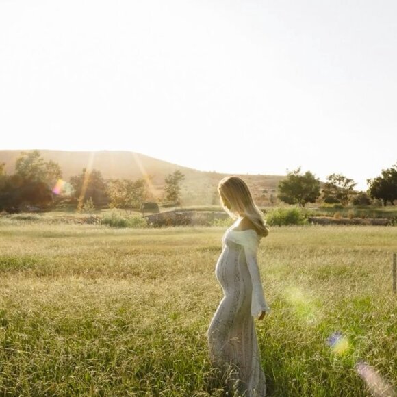 Maternity Lace Maxi Dress - Picture 4 of 13